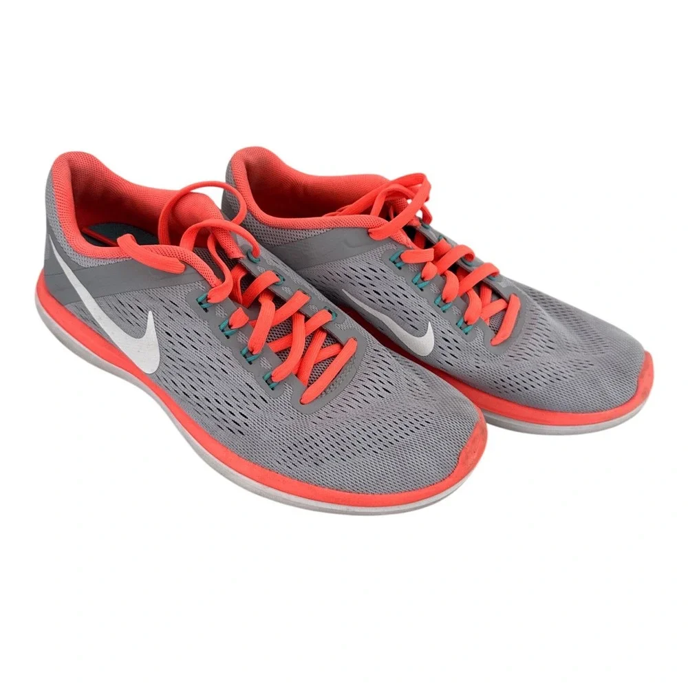 Nike Flex Experience RN 5 Wolf Grey Hyper Orange Running Shoes 830751-003 Mens 7